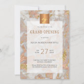 Invitation Grand ouverture du salon de beauté en marbre or de (Devant)