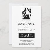 Invitation Grand ouverture du salon de beauté noir blanc (Devant)