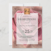 Invitation Grand ouverture du salon de beauté rose glam de lu (Devant)