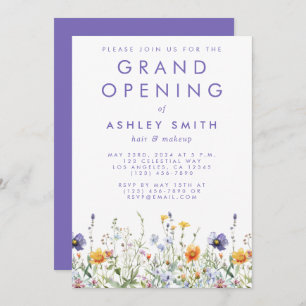 Invitation Grand ouverture fleur sauvage