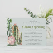 INVITATION GRAND OUVERTURE FLORAL DÉSAERT CACTUS FAUNE ROSE G (Debout devant)