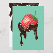 Invitation Grand ouverture - fraise (Devant / Derrière)