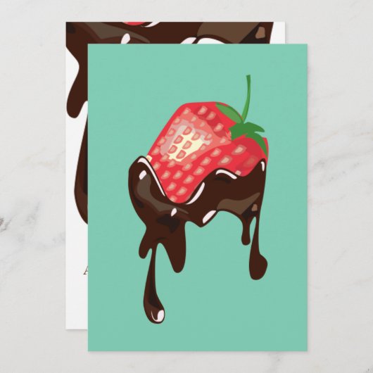 Invitation Grand ouverture - fraise (Devant / Derrière)