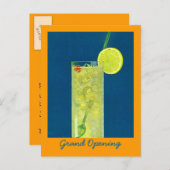INVITATION GRAND OUVERTURE ~ HAPPY HOUR POSTCARD (Devant / Derrière)