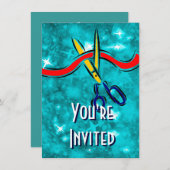 Invitation Grand Ouverture Lancement bleu fête (Devant / Derrière)