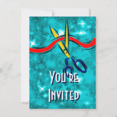 Invitation Grand Ouverture Lancement bleu fête (Devant)