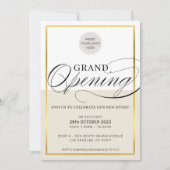 Invitation GRAND OUVERTURE logo commercial ivoire noir or (Devant)