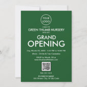 Invitation Grand Ouverture Moderne Green Business Logo Code Q (Devant)