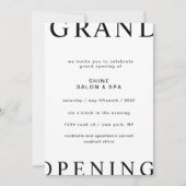 Invitation Grand Ouverture Noir Et Blanc Ultra Moderne (Devant)