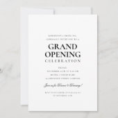 Invitation Grand ouverture officielle de l'entreprise Noir et (Devant)