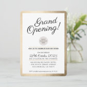 Invitation GRAND OUVERTURE PARTI d'affaires moderne or (Debout devant)