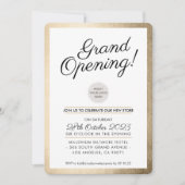 Invitation GRAND OUVERTURE PARTI d'affaires moderne or (Devant)