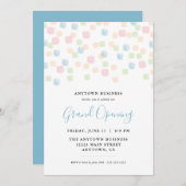 Invitation Grand Ouverture Pastel Confetti (Devant / Derrière)
