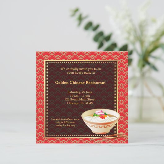 Invitation Grand ouverture Restaurant chinois (Debout devant)