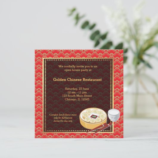Invitation Grand ouverture Restaurant chinois (Debout devant)