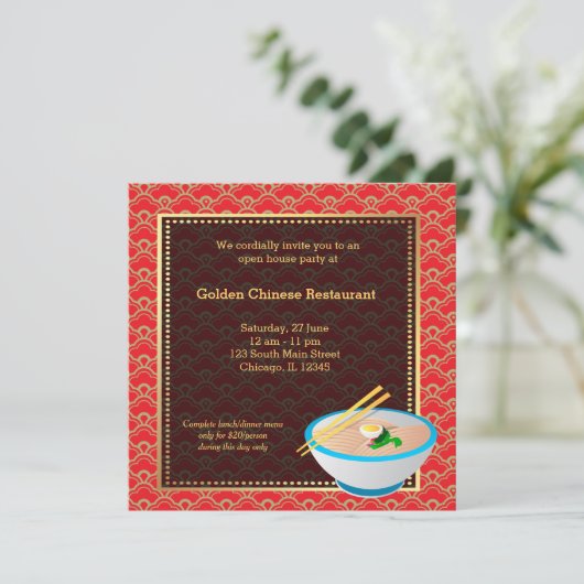 Invitation Grand ouverture Restaurant chinois (Debout devant)