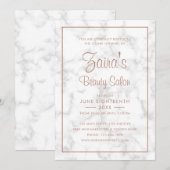 Invitation Grand Ouverture Salon de Beauté Moderne Marbre Ros (Devant / Derrière)