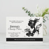 Invitation Grand Ouverture Salon de Beauté (Noir) (Debout devant)