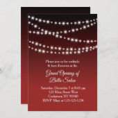 Invitation Grand ouverture Twinkle Lights rouge foncé (Devant / Derrière)