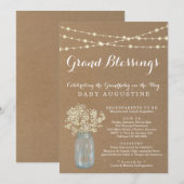 Invitation Grand-parents, Grand-mère, Grand-bébé Baby shower (Devant / Derrière)