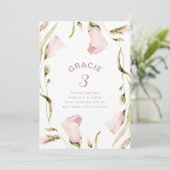 Invitation Grand Printemps Boho Fleur sauvage fête d'annivers (Debout devant)