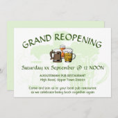 Invitation GRAND REOUVERTURE Pub Retrouvailles Personnalisabl (Devant / Derrière)
