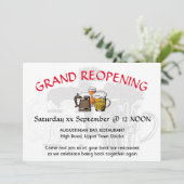 Invitation GRAND REOUVERTURE Pub Reunion Personnalisable GRAY (Debout devant)