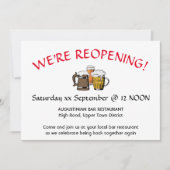 Invitation GRAND REOUVERTURE Pub Reunion Personnalisable RED (Devant)