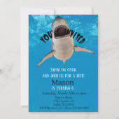 Invitation Grand requin blanc Vous êtes invité à l'anniversai (Devant)