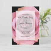 Invitation Grand Rose de printemps violet gras (Debout devant)