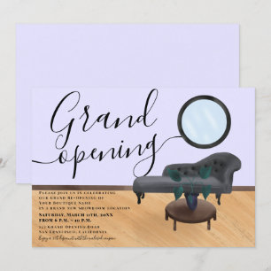 Invitation grand salon de beauté à illustration violette inau