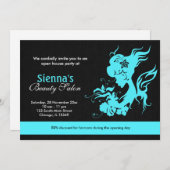 Invitation Grand Salon de Beauté (Turquoise) (Devant / Derrière)