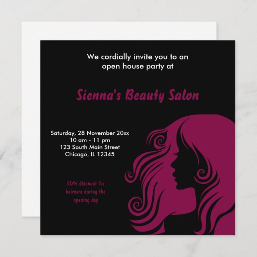 Invitation Grand Salon d'ouverture (Maroon) (Devant / Derrière)