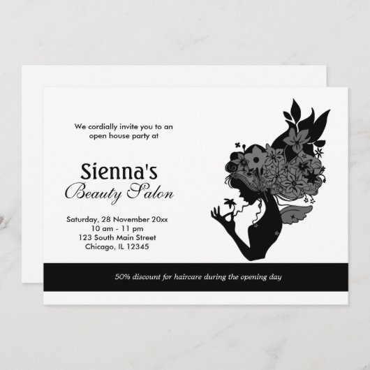 Invitation Grand Salon d'ouverture (Noir) (Devant / Derrière)