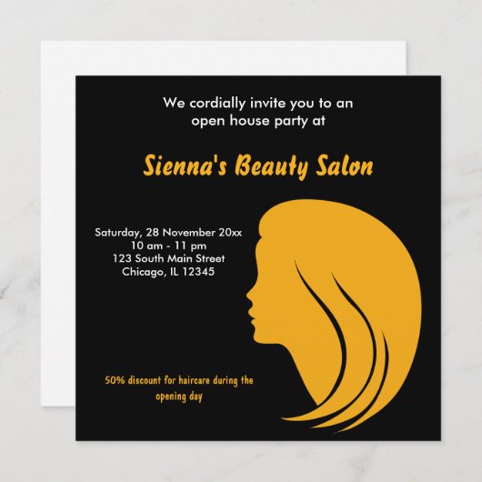 Invitation Grand Salon d'ouverture (Or) (Devant / Derrière)