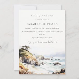 Invitation Grand Sur Californie Aquarelle Bébé Shower