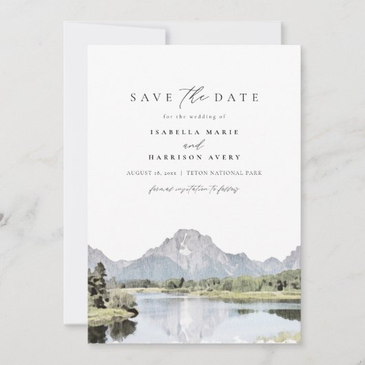 Invitation GRAND TETON National Park Mountain Enregistrer la (Devant)