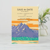 Invitation Grand Teton National Park Save The Date Retro (Debout devant)