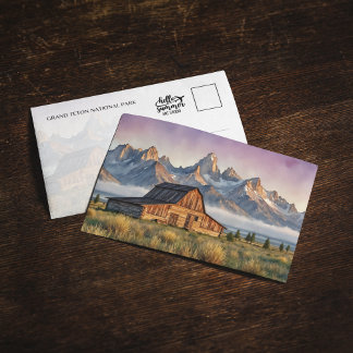 Invitation Grand Teton National Park Watercolor Postcard