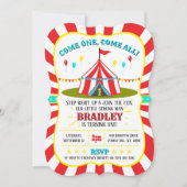 Invitation Grand Top Carnaval de cirque 1er anniversaire (Devant)