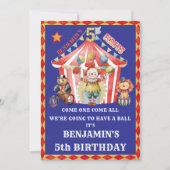 Invitation Grand Top Carnaval de cirque Cinquième anniversair (Devant)