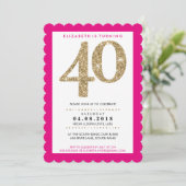 Invitation GRANDE ÂGE NUMÉRO gras 40 or parties scintillant r (Debout devant)