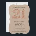Invitation GRANDE ÂGE NUMÉRO Kraft cool 21 rose parties scint<br><div class="desc">*** NOTE - L'EFFET DE PARTIES SCINTILLANT D'OR ROSE ET LA CARTE DE REGARDE KRAFT EST UNE IMAGE IMPRIMÉE. Un design d'invitation super simple, mais élégant pour votre anniversaire. Wow vos amis et votre famille avec ce petit nombre ; D Configurer en tant que modèle il est simple pour vous...</div>