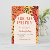 Invitation Grande Arche Florale De Couleur Chaude (Debout devant)