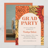 Invitation Grande Arche Florale De Couleur Chaude (Devant / Derrière)