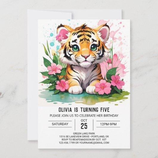Invitation Grande aventure de Little Tiger Anniversaire (Devant)