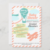 Invitation Grande Aventure Hot Air Balloon et avion (Devant)