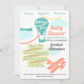 Invitation Grande Aventure Hot Air Balloon et avion (Devant)