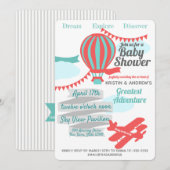 Invitation Grande Aventure Hot Air Balloon et avion (Devant / Derrière)