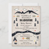 Invitation Grande aventure rustique baby shower tribal de mon (Devant)